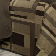 Kit: 1 Cobre-leito Casal Bouti de Microfibra Ultrasonic Estampada + 2 Porta-travesseiros - Block Stone - Dui Design