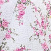 Kit: 1 Cobre-leito Queen Bouti de Microfibra Ultrasonic Estampada + 2 Porta-travesseiros - Blossom Rosa - Dui Design