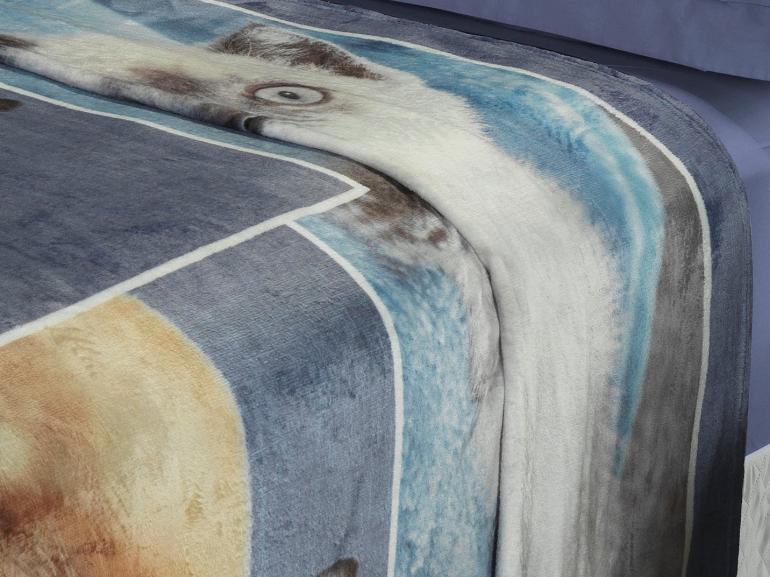 Cobertor Avulso Casal Flanelado com Estampa Digital 260 gramas/m² - Blue Cats - Dui Design