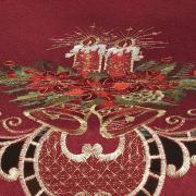 Centro de Mesa Natal Quadrado com Bordado Richelieu 85x85cm - Boas Festas Vermelho - Dui Design
