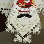 Toalha de Mesa Natal com Bordado Richelieu Retangular 6 Lugares 160x220cm - Boas Festas Natural - Dui Design