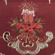 Trilho de Mesa Natal com Bordado Richelieu 45x170cm Avulso - Boas Festas Vermelho - Dui Design