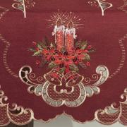 Trilho de Mesa Natal com Bordado Richelieu 45x170cm Avulso - Boas Festas Vermelho - Dui Design