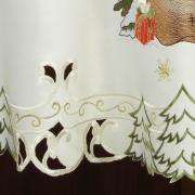 Toalha de Mesa Natal com Bordado Richelieu Redonda 175cm - Bom Natal Natural - Dui Design