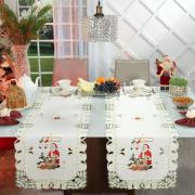 Trilho de Mesa Natal com Bordado Richelieu 45x170cm Avulso - Bom Natal Natural - Dui Design