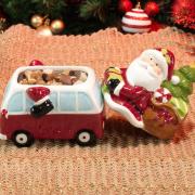Bomboniere Natal de Cerâmica com 18,8cm de altura - Carro Noel - Dui Design