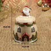 Bomboniere Natal de Cermica com 16,5cm de altura - Casa Papai Noel - Dui Design