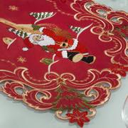 Trilho de Mesa Natal com Bordado Richelieu 40x85cm Avulso - Bondade Vermelho - Dui Design