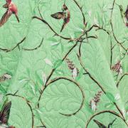 Kit: 1 Cobre-leito Casal Bouti de Microfibra Ultrasonic Estampada + 2 Porta-travesseiros - Bonny Verde - Dui Design