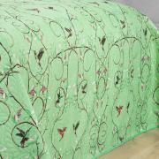 Kit: 1 Cobre-leito Casal Bouti de Microfibra Ultrasonic Estampada + 2 Porta-travesseiros - Bonny Verde - Dui Design