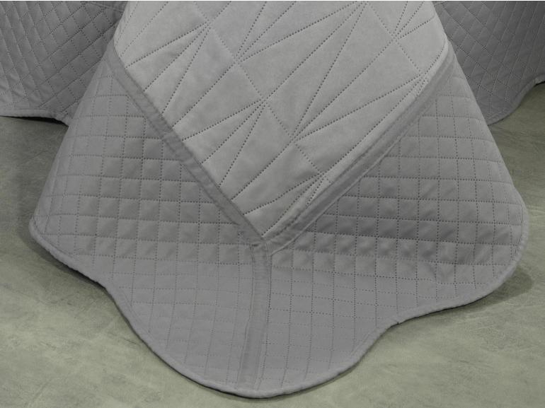 Kit: 1 Cobre-leito King Bouti de Microfibra Ultrasonic + 2 Porta-travesseiros - Boome Cinza - Dui Design