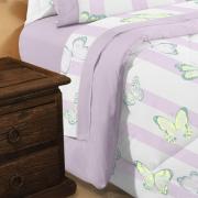 Jogo de Cama Casal Percal 200 fios 100% Algodo - Borboletas - Sultan