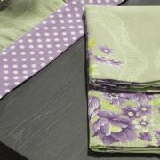 Jogo Americano 4 Lugares (4 peas) com Barra Aplicada 35x50cm - Bouquet Lils - Dui Design