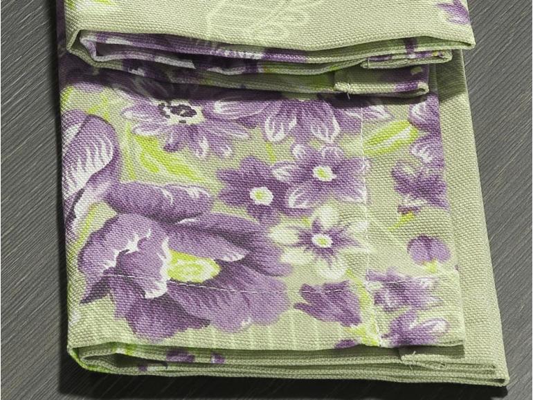 Jogo Americano 4 Lugares (4 peas) com Barra Aplicada 35x50cm - Bouquet Lils - Dui Design