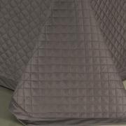 Kit: 1 Cobre-leito Casal + 2 porta-travesseiros Cetim 300 fios 100% Algodo - Bourbom Cinza Grafite - Dui Design