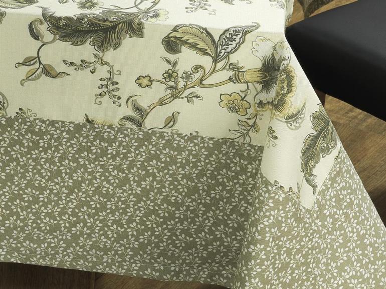 Toalha de Mesa com Barra Aplicada Retangular 6 Lugares 160x220cm - Bourbon - Dui Design