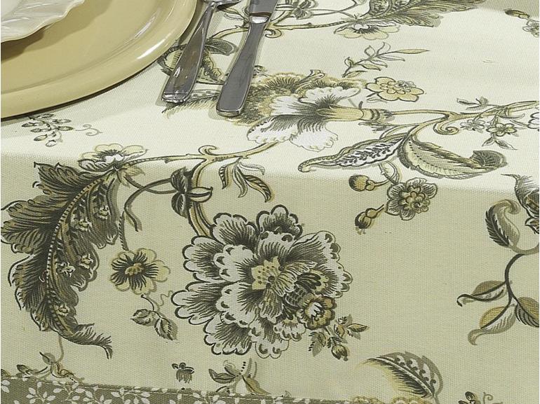 Toalha de Mesa com Barra Aplicada Retangular 6 Lugares 160x220cm - Bourbon - Dui Design