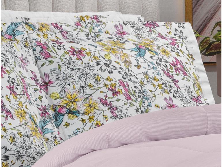 Jogo de Cama King Percal 180 fios - Brenda Rosa - Dui Design