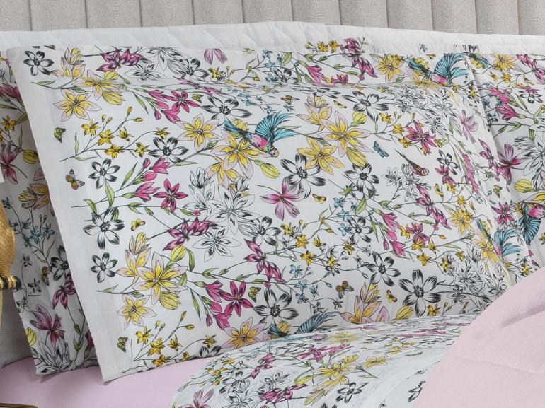 Jogo de Cama King Percal 180 fios - Brenda Rosa - Dui Design