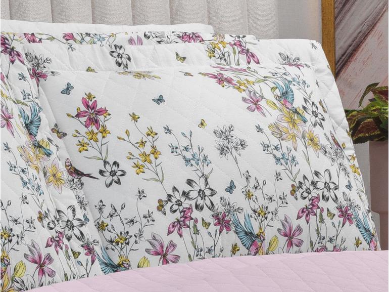Enxoval Casal com Cobre-leito 7 peas 180 fios - Brenda Rosa - Dui Design
