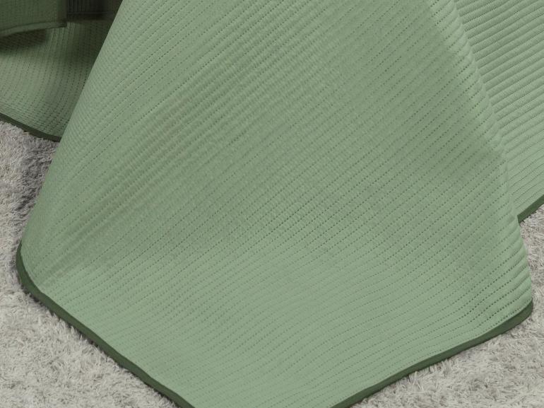Kit: 1 Cobre-leito Casal Bouti de Microfibra Ultrasonic + 2 Porta-travesseiros - Brios Verde e Oliva - Dui Design
