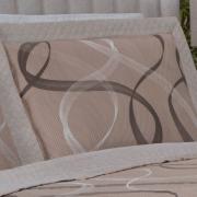 Kit: 1 Cobre-leito Solteiro Bouti de Microfibra Ultrasonic Estampada + 1 Porta-travesseiro - Brisa Taupe - Dui Design