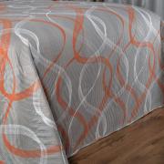 Kit: 1 Cobre-leito Queen Bouti de Microfibra Ultrasonic Estampada + 2 Porta-travesseiros - Brisa Cinza - Dui Design