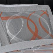Kit: 1 Cobre-leito Queen Bouti de Microfibra Ultrasonic Estampada + 2 Porta-travesseiros - Brisa Cinza - Dui Design