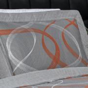 Kit: 1 Cobre-leito Casal Bouti de Microfibra Ultrasonic Estampada + 2 Porta-travesseiros - Brisa Cinza - Dui Design
