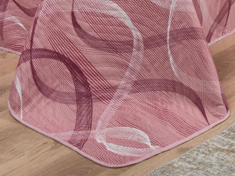 Kit: 1 Cobre-leito Queen Bouti de Microfibra Ultrasonic Estampada + 2 Porta-travesseiros - Brisa Rosa Barroque - Dui Design