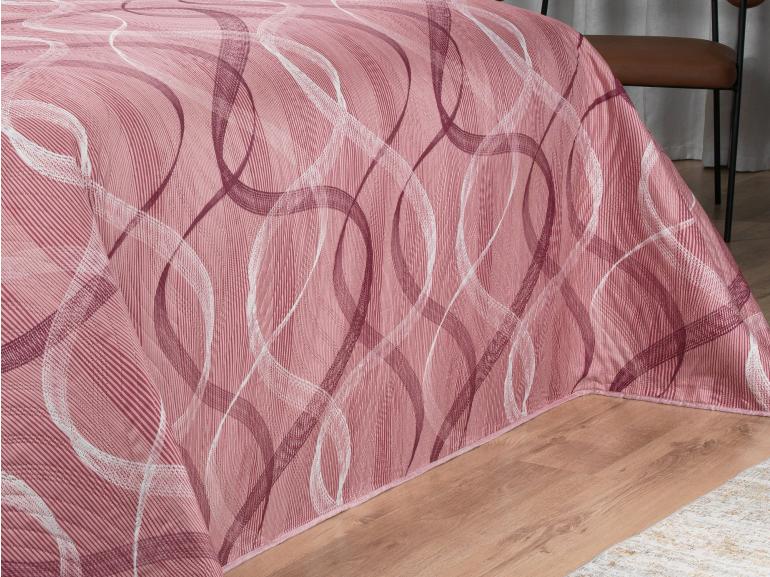 Kit: 1 Cobre-leito Queen Bouti de Microfibra Ultrasonic Estampada + 2 Porta-travesseiros - Brisa Rosa Barroque - Dui Design