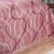 Kit: 1 Cobre-leito Queen Bouti de Microfibra Ultrasonic Estampada + 2 Porta-travesseiros - Brisa Rosa Barroque - Dui Design