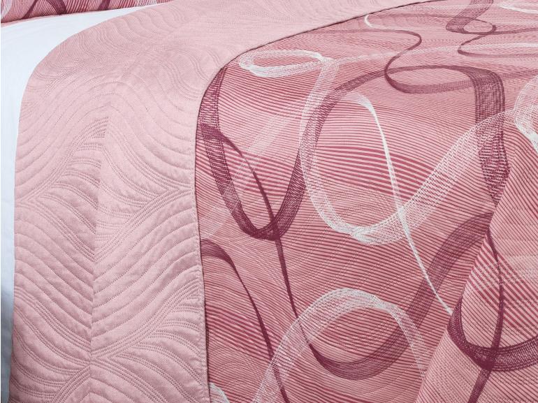Kit: 1 Cobre-leito Queen Bouti de Microfibra Ultrasonic Estampada + 2 Porta-travesseiros - Brisa Rosa Barroque - Dui Design