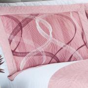 Kit: 1 Cobre-leito Queen Bouti de Microfibra Ultrasonic Estampada + 2 Porta-travesseiros - Brisa Rosa Barroque - Dui Design