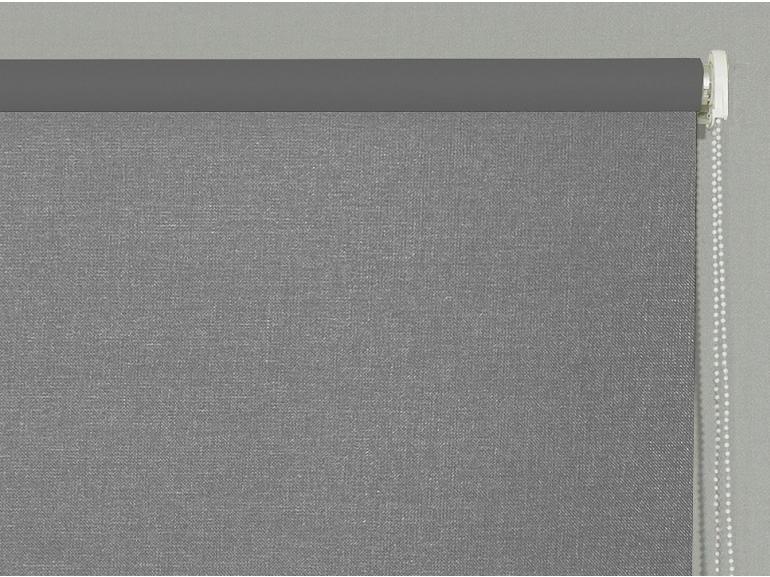 Persiana Rolo - Tecido Blackout - Textura Linho - Altura de 2,20m e 2,20m de Largura - Bruxelas Prata - Dui Design
