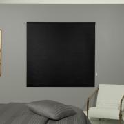 Persiana Rolo - Tecido Blackout - Textura Linho - Altura de 1,60m e 1,20m de Largura - Bruxelas Preto - Dui Design