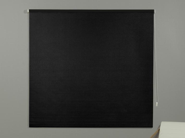 Persiana Rolo - Tecido Blackout - Textura Linho - Altura de 1,60m e 0,90m de Largura - Bruxelas Preto - Dui Design