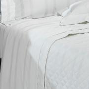 Kit: 1 Cobre-leito Queen + 2 porta-travesseiros Cetim 500 fios 100% Algodo - Bruxelas Branco - Dui Design