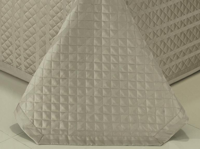 Kit: 1 Cobre-leito Solteiro + 1 porta-travesseiro Cetim 500 fios 100% Algodo - Bruxelas Stone - Dui Design