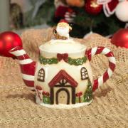 Bule 500ml Natal de Cermica com 15,5cm de altura - Casa Papai Noel - Dui Design