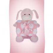 Manta Microfibra Infantil 70x100cm com Bichinho de Pelcia Antialrgico - Cachorro - Kacyumara