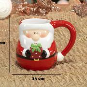 Caneca 300ml Natal de Cermica com 10cm de altura - Papai Noel - Dui Design