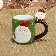 Caneca 200ml Natal de Cermica com 12cm de altura - Rosto Santa Claus - Dui Design