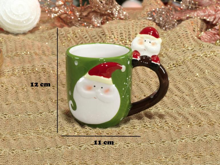 Caneca 200ml Natal de Cermica com 12cm de altura - Rosto Santa Claus - Dui Design