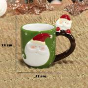 Caneca 200ml Natal de Cermica com 12cm de altura - Rosto Santa Claus - Dui Design