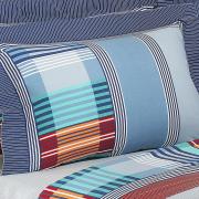 Kit: 1 Cobre-leito Queen + 2 Portas-travesseiro 150 fios 100% Algodo - Capri Azul - Dui Design