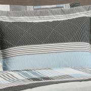 Kit: 1 Cobre-leito Casal + 2 Porta-travesseiros Percal 180 fios - Capri Cinza - Dui Design
