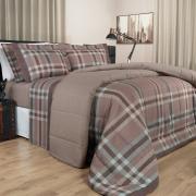 Enxoval King com Edredom 5 pe�as 150 fios - Carter Noz Moscada - Dui Design