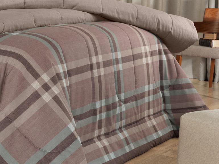 Enxoval King com Edredom 5 pe�as 150 fios - Carter Noz Moscada - Dui Design