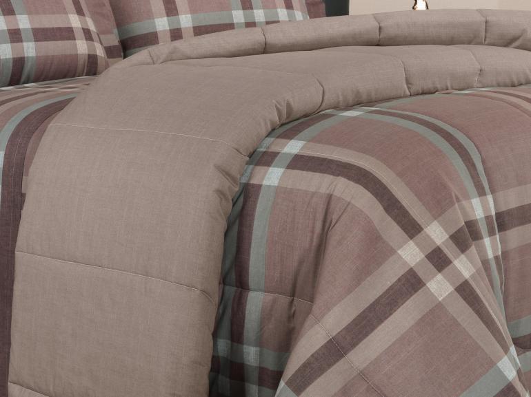 Enxoval King com Edredom 5 pe�as 150 fios - Carter Noz Moscada - Dui Design